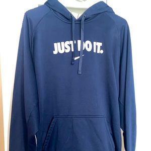 Nike navy blue & white pullover hoodie